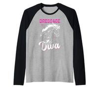Cita de Jinete Ecuestre Doma Diva Camiseta Manga Raglan