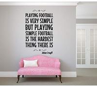 Cita de Johan Cruyff Pegatina de pared Decoración de pared Art º Mural Cita de fútbol Jugar al fútbol es muy simple.