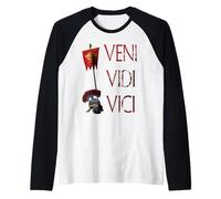 Cita de Julio César Veni Vidi Vici Legión Romana Águila Águila Camiseta Manga Raglan