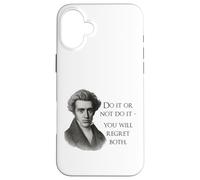 Cita de Kierkegaard: «Hazlo o no», Meme del filósofo Carcasa para iPhone 16 Plus