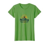 Cita de la Biblioteca Reading Is My Superpower, Regalo para Amantes de los Libros Camiseta, Mujer, Hierba, L