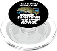 Cita de la Temporada de Pesca de Pescador I Talk To Myself When I Fish PopSockets PopGrip para MagSafe