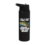 Cita de la temporada de pesca de pescador I Talk To Myself When I Fish Stainless Steel Insulated Water Bottle