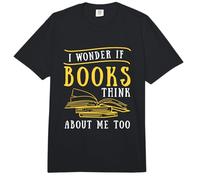 Cita de Lectura Me pregunto si los Libros piensan en mí Amante de los Libros Comfort Colors Adult Heavyweight T-Shirt