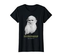 Cita de Leo Tolstoi Camiseta, Mujer, Negro, XS