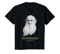 Cita de Leo Tolstoi Camiseta, Niños, Negro, 3 años
