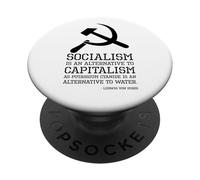 Cita de Ludwig Von Mises - Filosofía libertaria - Socialismo PopSockets PopGrip Adhesivo