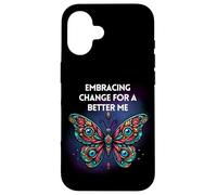 Cita de Mariposa inspiradora Transformación Crecimiento Personal Carcasa para iPhone 16