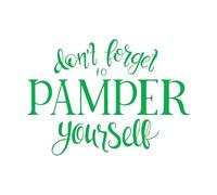 Cita de motivación positiva: No olvides mimarte. Calcomanías de pared de PVC 34x47.4cm Varios tamaños Verde