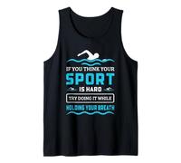 Cita de natación Hard Sport Hold Your Breath Funny Camiseta sin Mangas