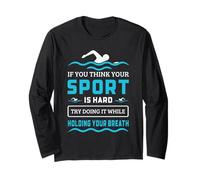 Cita de natación Hard Sport Hold Your Breath Funny Manga Larga