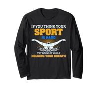 Cita de natación Hard Sport Hold Your Breath Funny Manga Larga