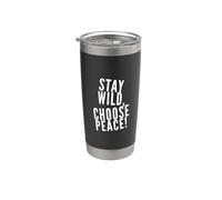 Cita de odio la guerra: «Di no a la guerra, las guerras, sé salvaje, elige la paz» Vaso térmico de acero inoxidable de doble pared