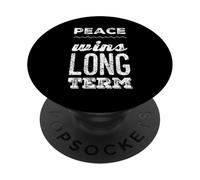 Cita de Odio la Guerra: «Di no a la Guerra, no a la Guerra, la Paz GANA a Largo Plazo» PopSockets PopGrip Adhesivo