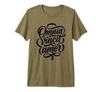 Cita de Omnia Vincit Amor Latin Love Conquers All Camiseta Premium