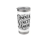 Cita de Omnia Vincit Amor Latin Love Conquers All Vaso térmico de acero inoxidable de doble pared