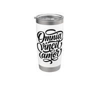 Cita de Omnia Vincit Amor Latin Love Conquers All Vaso térmico de acero inoxidable de doble pared