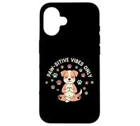 Cita de Paw-sitive Vibes Only, Amante de los Animales, para Perros Carcasa para iPhone 16