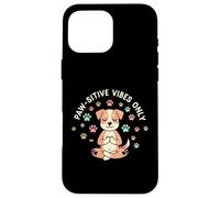 Cita de Paw-sitive Vibes Only, Amante de los Animales, para Perros Carcasa para iPhone 16 Pro MAX