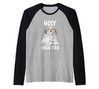 Cita de perro: Santo Shih Tzu para los amantes de Shih Tzu divertido Shih Tzu Camiseta Manga Raglan
