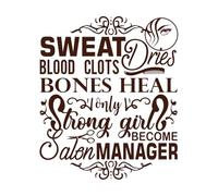 Cita de salón y dicho: el sudor coagula la sangre y los huesos. Pegatinas de grabado 41x48.4cm Personalización personalizada Café