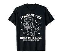 Cita de San Valentín con Texto «I Chewse You Dino Mite Love» Camiseta
