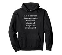 Cita de Santuarios Silenciosos - Texto Blanco Literario Minimalista Sudadera con Capucha