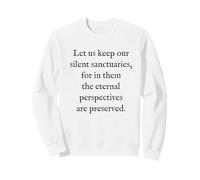 Cita de Santuarios Silenciosos - Texto Negro Literario Minimalista Sudadera