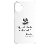 Cita de Shakespeare: Hamlet - Brevity es el alma del ingenio Carcasa para iPhone 16 Plus