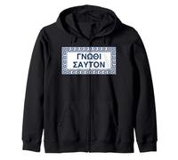 Cita de Sócrates en Griego Antiguo: Conócete a ti Mismo Gnothi Seauton Sudadera con Capucha