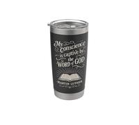 Cita de teología reformada Martín Lutero Diseño de las Escrituras Bíblicas Vaso térmico de acero inoxidable de doble pared