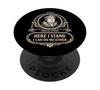 Cita de Teología Reformada Martin Luther Here I Stand PopSockets PopGrip Adhesivo