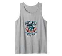 Cita de Terapeuta de Masaje de pies cansados de Manos curativas. Camiseta sin Mangas