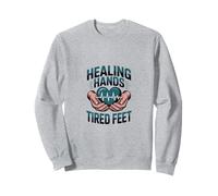 Cita de Terapeuta de Masaje de pies cansados de Manos curativas. Sudadera