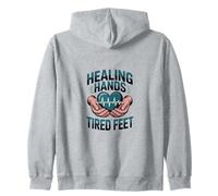 Cita de Terapeuta de Masaje de pies cansados de Manos curativas. Sudadera con Capucha