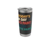 Cita de terapia de arte pintar lejos los dolores retro Vaso térmico de acero inoxidable de doble pared