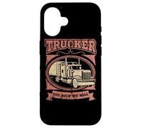 Cita de Trucker You Rock We Roll Big Rig Trailer Driver Road Carcasa para iPhone 16