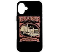 Cita de Trucker You Rock We Roll Big Rig Trailer Driver Road Carcasa para iPhone 16 Plus