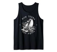 Cita de vela latina Diseño náutico Non Terra Sed Aquis Camiseta sin Mangas
