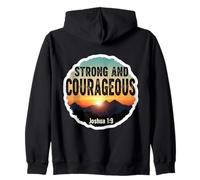 Cita de versículo bíblico Fuerte y Valiente Christian Joshua 1:9 Sudadera con Capucha