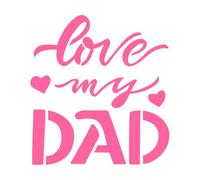 Cita del día del padre: amo a mi papá Pegatinas de grabado 42x45.3cm Vinilos para ventanas Rosa