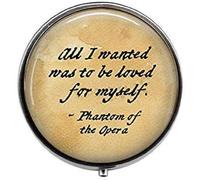 Cita del fantasma de la ópera: All I Wanted was to be Loved for Myself - Gaston Leroux - Joyería literaria - Pastillero con foto artística - Pastillero con dije - Caja de cristal para dulces