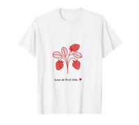 Cita Divertida Amor a Primera Mordida Fresa Camiseta