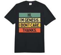 Cita Divertida con el Nombre del Sarcasmo con Texto en inglés Hi I'm Genesis I Don't Care Thank Comfort Colors Adult Heavyweight T-Shirt