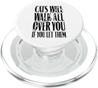 Cita Divertida con Estampado de Patas de «Cats Will Walk All You» para un Amante de los Gatos PopSockets PopGrip para MagSafe