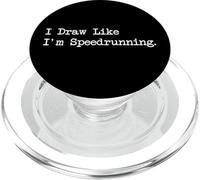 Cita divertida de arte para jugadores con la frase «Dibujo como si estuviera corriendo a toda velocidad» PopSockets PopGrip para MagSafe