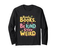 Cita Divertida de Bookworm Leer Libros Be Kind Stay Weird Manga Larga