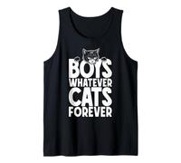 Cita Divertida de Boys Whatever Cats Forever, Negra, Amante de los Gatos Camiseta sin Mangas