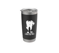 Cita divertida de broma de juego de palabras dental I'm A Dentist I Know The Drill Vaso térmico de acero inoxidable de doble pared