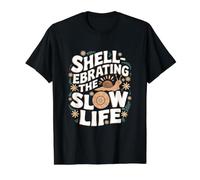 Cita Divertida de Caracol - Shell ebrating The Slow Life Camiseta gráfica económica, Hombre, Negro, M